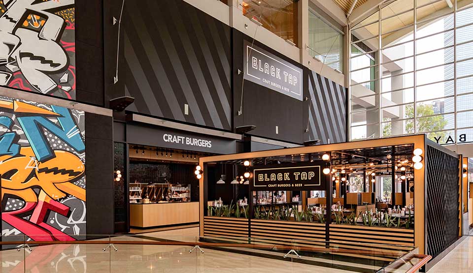 Black Tap Craft Burgers & Beer embodies the all-American diner recalling the ’50s to ’80s – but with jazzy twists.